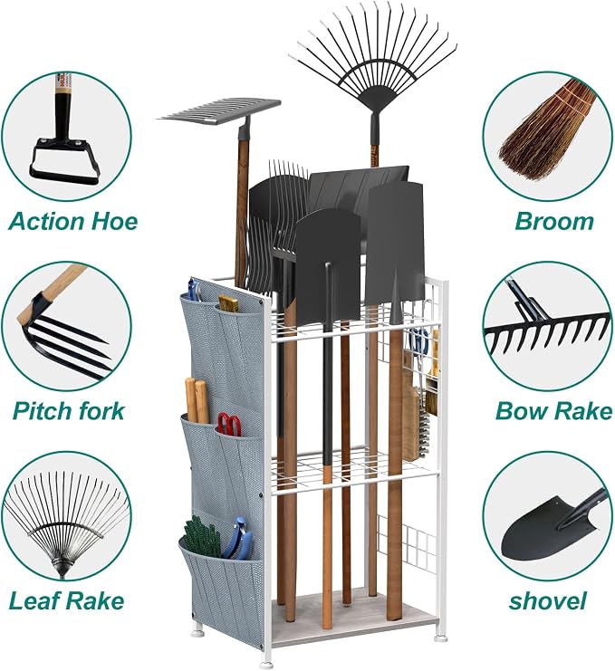 YBING Garden Tool Organizer, Yard Tool Stand - Image 4