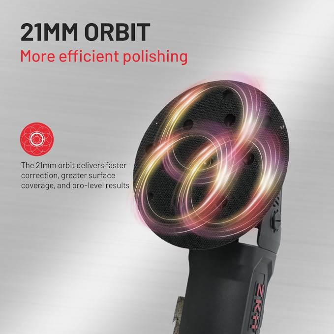 ZKH Buffer Polisher, 6 Inch Car Buffers and Polishers Kit, 21mm Orbit Dual - Image 3