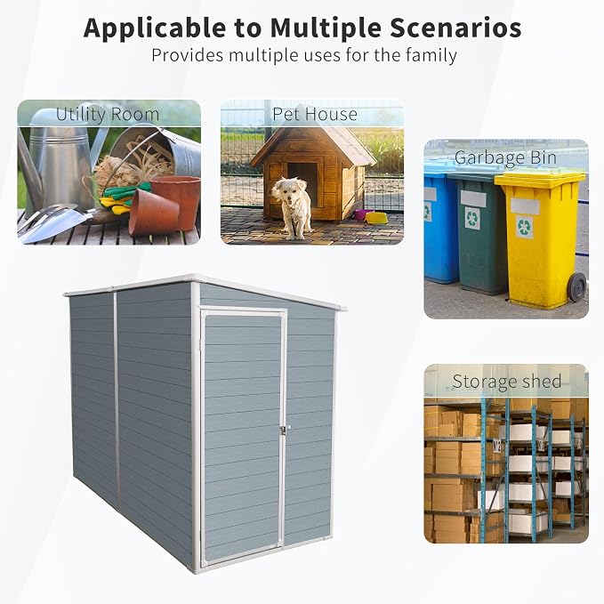 4x8 FT Outdoor Storage Resin Shed - Image 3