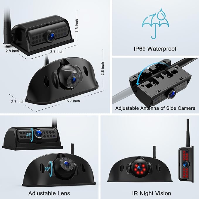 Fookoo 1080P 10" Wireless RV Backup Camera System - Image 3
