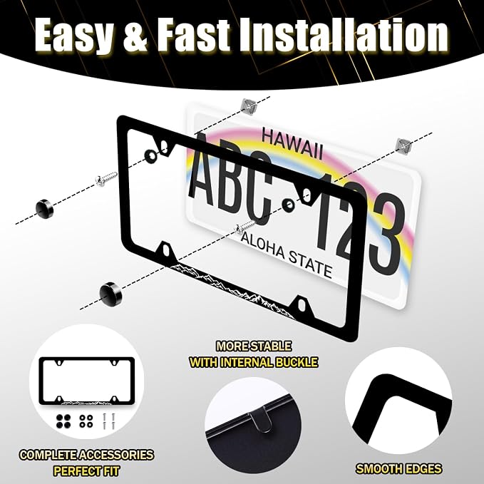 Mountain License Plate Frame Mountain License Plate Holder Stainless Steel - Image 7
