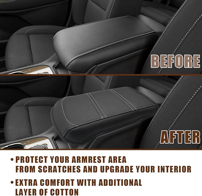 Muslogy for Acadia 2017-2023 Center Console Pad Armrest Cover Vegan Leather - Image 6