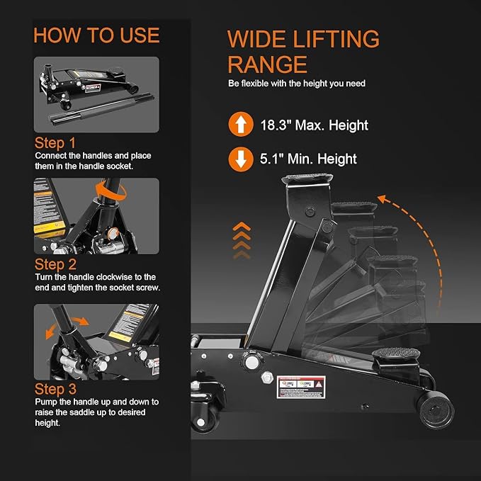 3 Ton Floor Jack Hydraulic Jack - Image 3