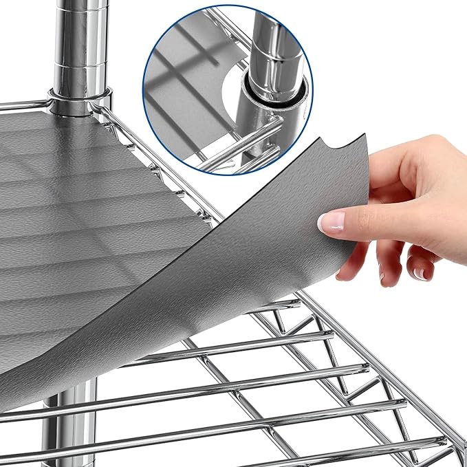 Shelf Liners for Wire Shelf System: Set of 5 in Graphite: 18 x 42 inch: Plastic by Sterling+Shelf+Liners