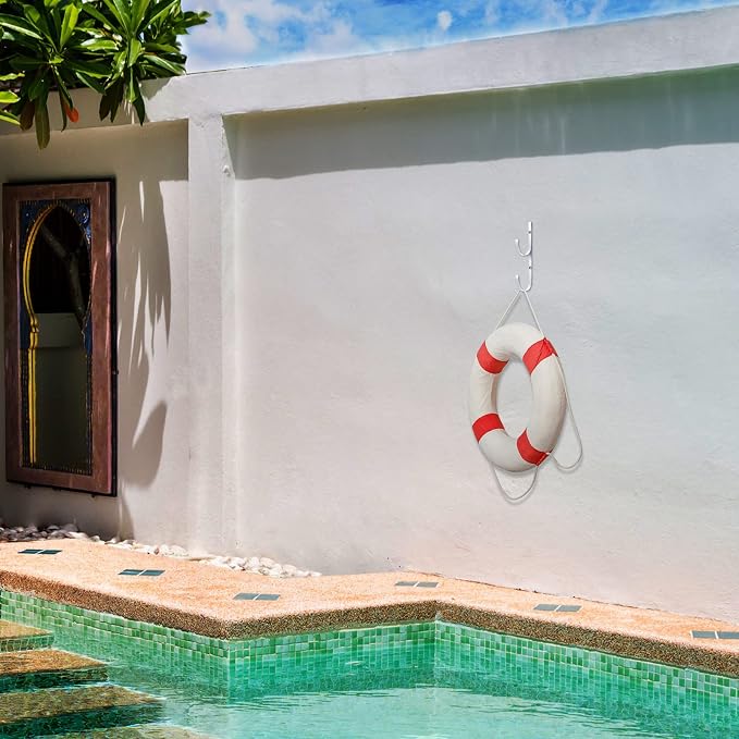 6 Pieces Pool Pole Hook Hanger Swimming Metal Brackets Pool Hook - Image 5