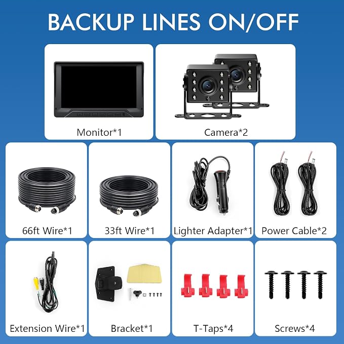 Dual RV Backup Camera Plug and Play, No Delay, 1080P HD, 2 Channels, 150° Wide - Image 7