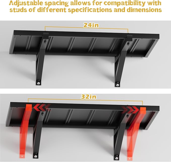 2pcs Garage Wall Shelving - 42in Extra Large Heavy Duty Floating Shelves - Image 5