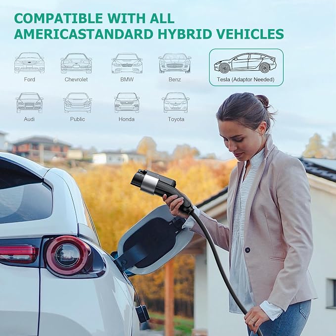 Level 2 EV Charger 48Amp, Indoor/Outdoor Electric Car Charger EVSE SAE J1772 - Image 4