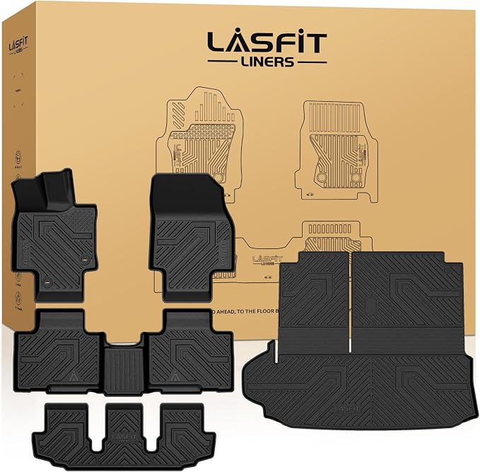 LASFIT Floor Mats & Cargo Mat for Toyota Highlander 2020-2025, All Weather Fit by LASFIT