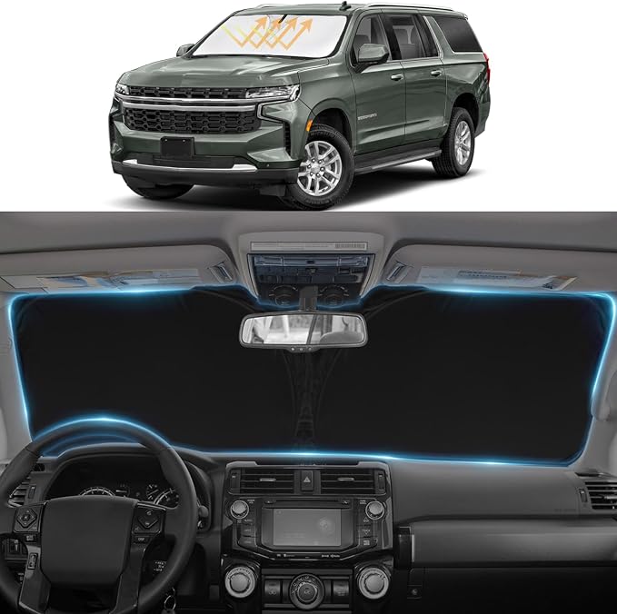 Windshield Sun Shade Sunshade for 2021-2023 2024 2025 Chevrolet Chevy Suburban by SLOGENTO