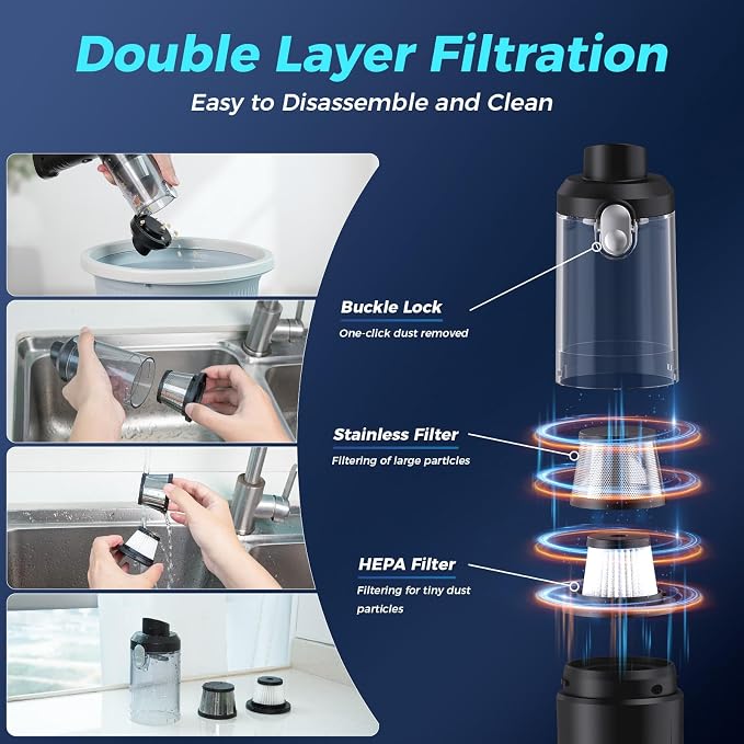 2-in-1 Car Vacuum&Air Duster, 65w/16kpa/30 Mins, High Powerful Dust Cleaner - Image 5