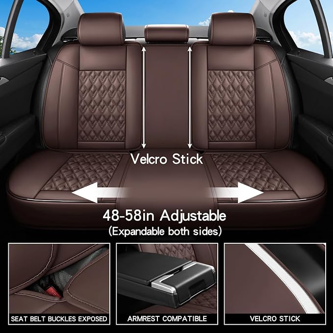 Car Seat Covers Full Set, Leather Seat Covers - Image 8
