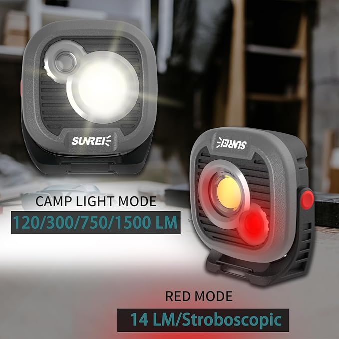 LED Rechargeable Magnetic Work Light SUNREI Mechanic Light Power Bank 180° - Image 5
