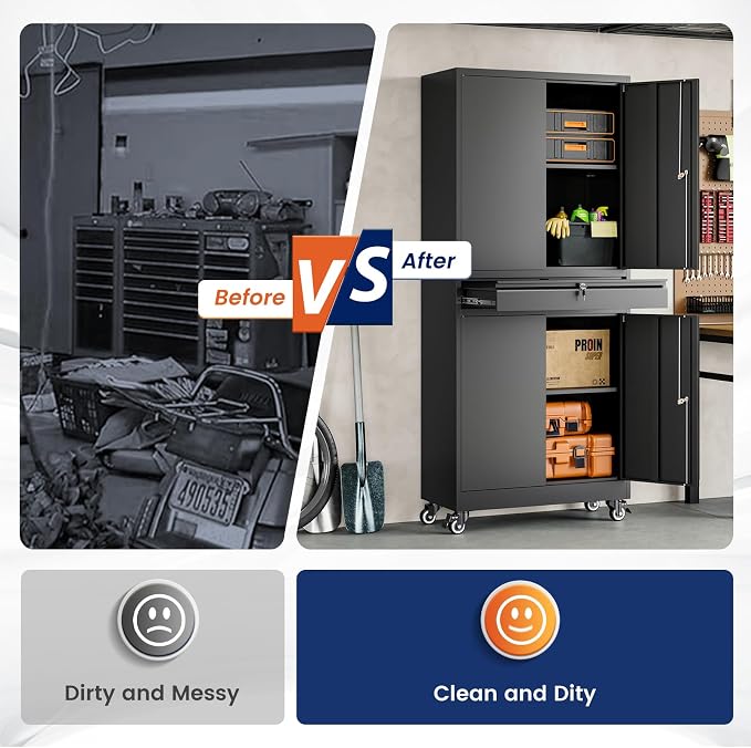 Yizosh Metal Garage Storage Cabinet - Image 7