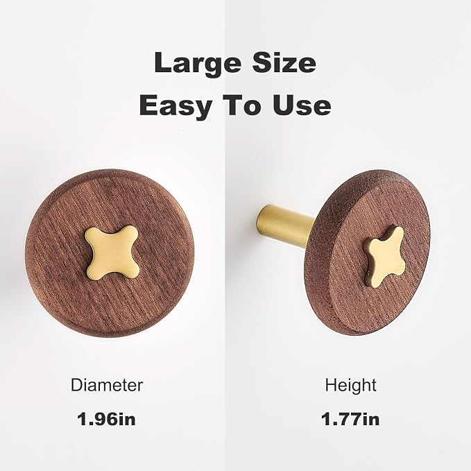 Solid Brass & Sapele/Mahogany Wall Hooks 2 Pack - Image 3