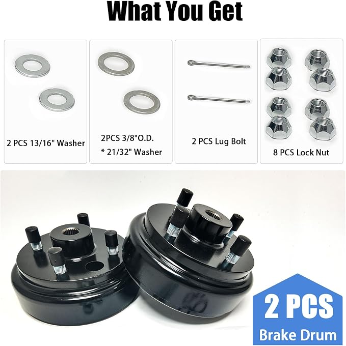 Golf Cart Brake Drum Assembly Kit Compatible - Image 7