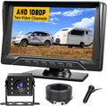 RV Backup Camera Plug and Play, No Delay, 1080P HD, 2 Channels, 150° Wide Angle by FEISIKE