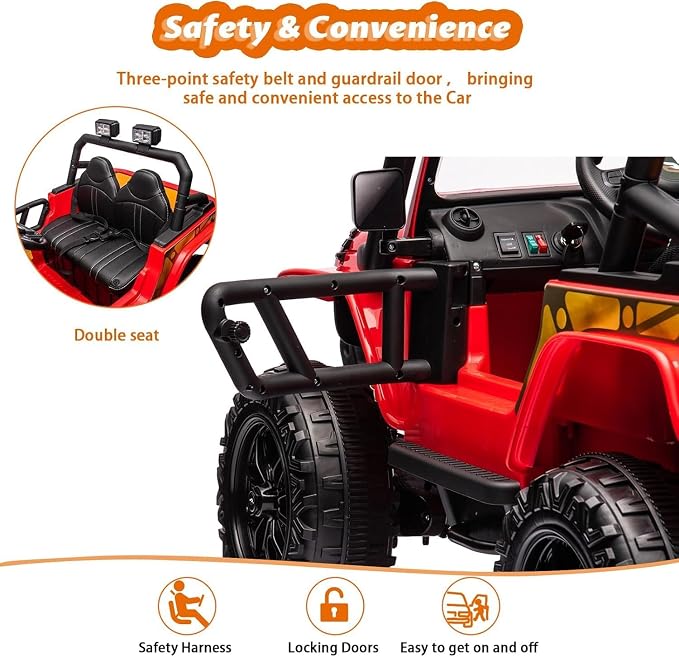Hetoy 24V 2 Seater Ride On Car for Kids, Electric Truck - Image 4
