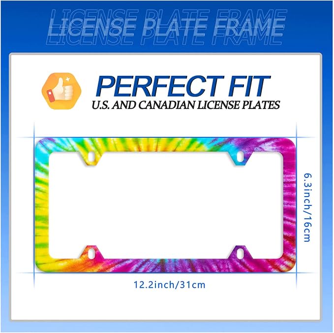 Colorful Hippie Tie Dye License Plate Frame Beautiful License Plate Stainless - Image 7