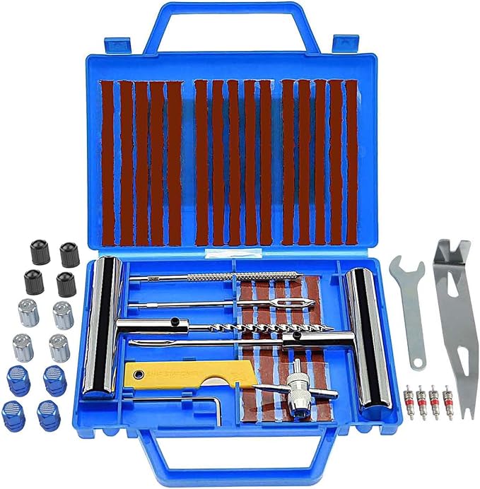 Tire Repair Kit, with Universal Tire Patch Kit to Plug Flats by TILIBOTE