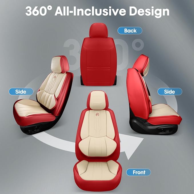 AOOG Front Seat Covers, Car Seat Covers Front Seats, Leather Seat Covers - Image 7