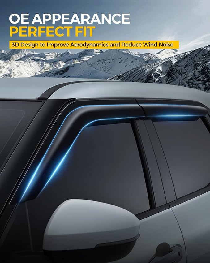 Rain Guards for Car Windows, Tape-On Window Visors Rain Guards Fit for Ford - Image 6