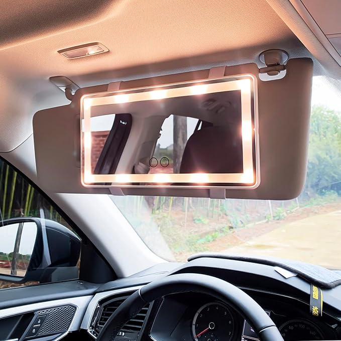 Car Visor Mirror with Rechargeable LED Light - Image 2