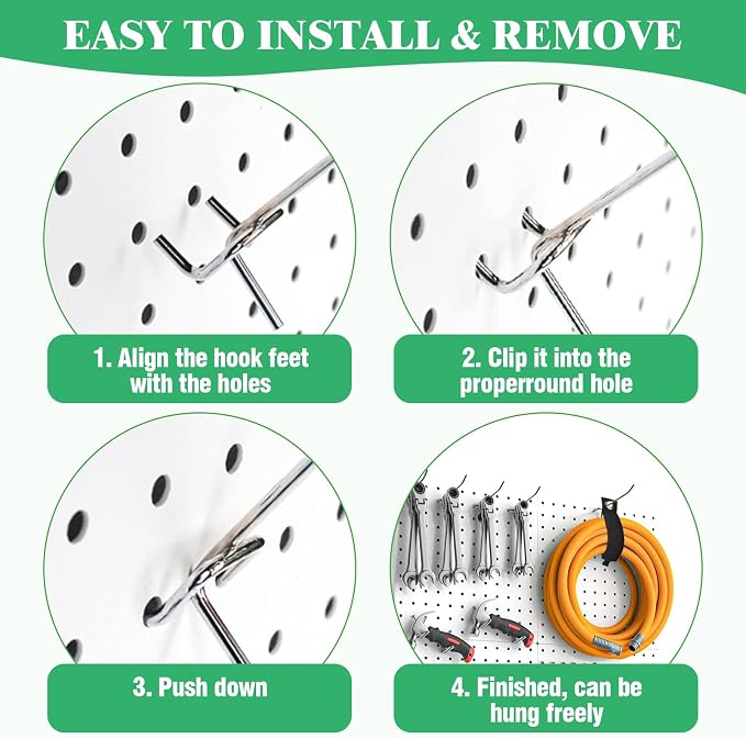 50Pcs 2"/5CM Pegboard Hooks Assortment Set, Metal Peg Board Hooks - Image 6