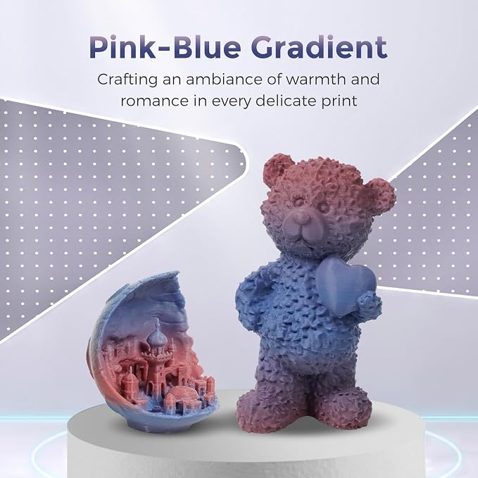 FLASHFORGE PLA Filament 1.75mm +/- 0.02mm Blue to Pink Gradient, Smooth - Image 3