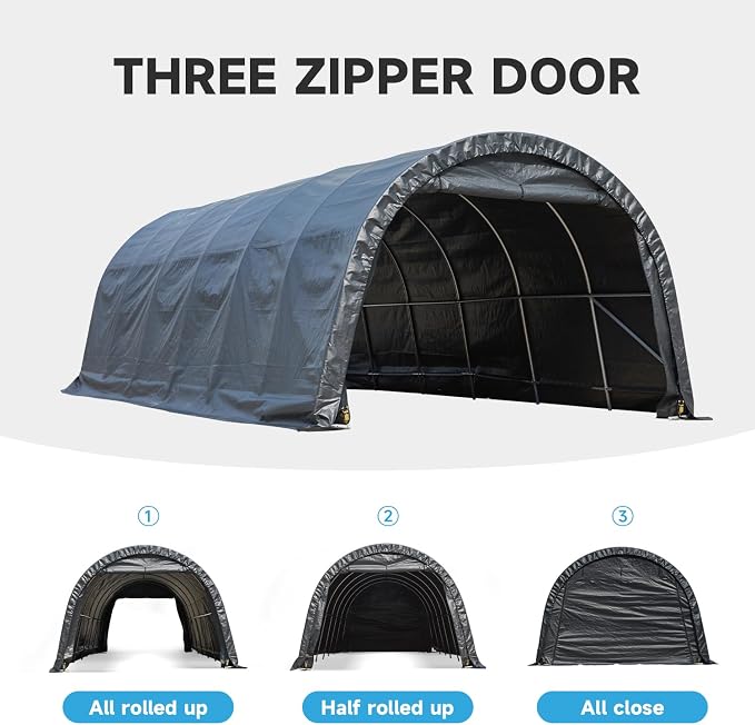 MELLCOM 12 x 24 FT Heavy Duty Carport, Portable Garage - Image 5
