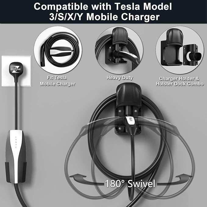 Tesla Charger Holder Wall Mount Tesla Charging Cable Organizer - Image 5