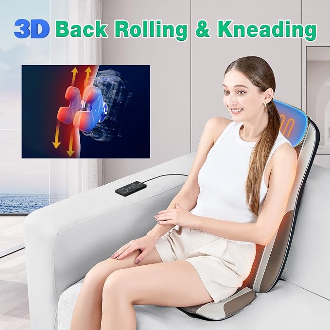 Shiatsu Back Massager with Heat, Massage Chair Pad Seat Cushion - Image 6
