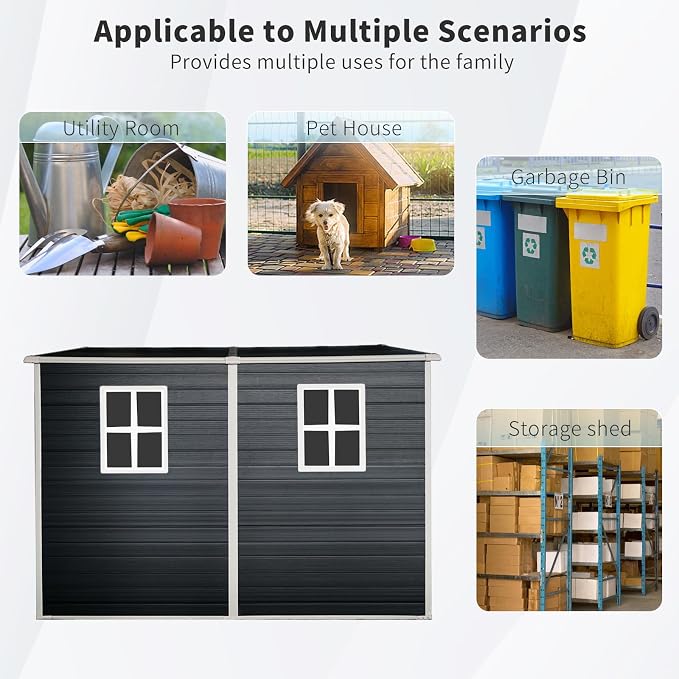 4x8 FT Outdoor Storage Resin Shed - Image 2