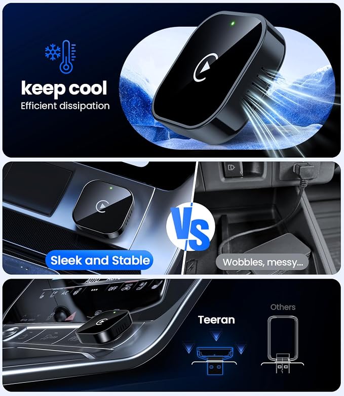 Teeran Wireless CarPlay Adapter 2025 Upgrade Wired CarPlay to Wireless - Image 6