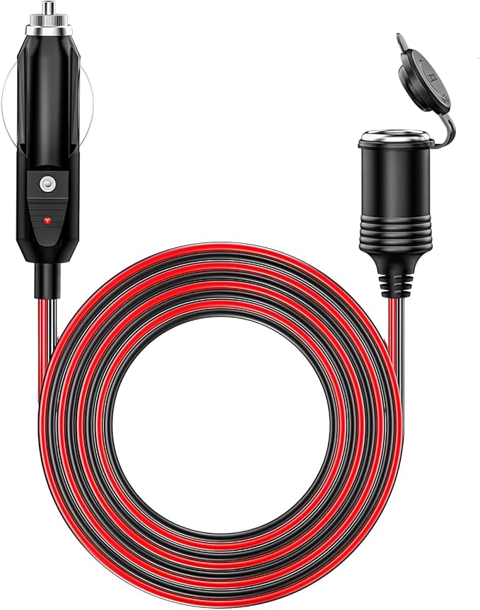 KEWIG 12/24V Car Cigarette Lighter Extension Cord - 20FT Cigarette Lighter Plug by KEWIG