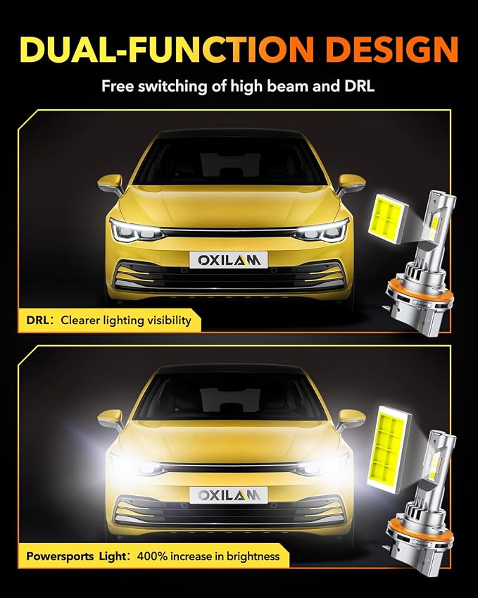 OXILAM H15 Daytime Running Light Bulb, 6500K Cool White 400% Brightness Halogen - Image 3