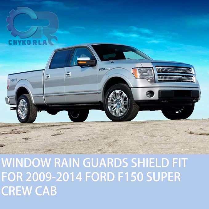 Rain Guards Window Visors Fit for 2009-2014 Ford F150 SuperCrew Cab Truck - Image 3