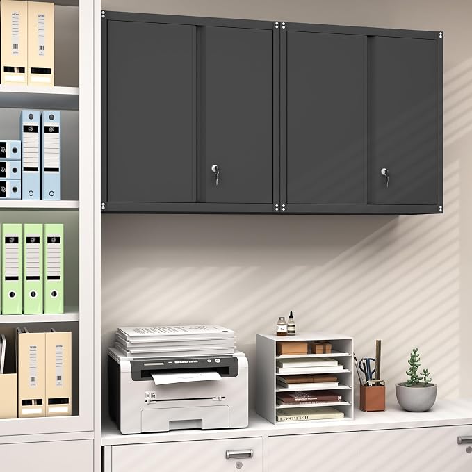 GREATMEET Metal Wall Cabinet, Wall Mounted Cabinet - Image 2
