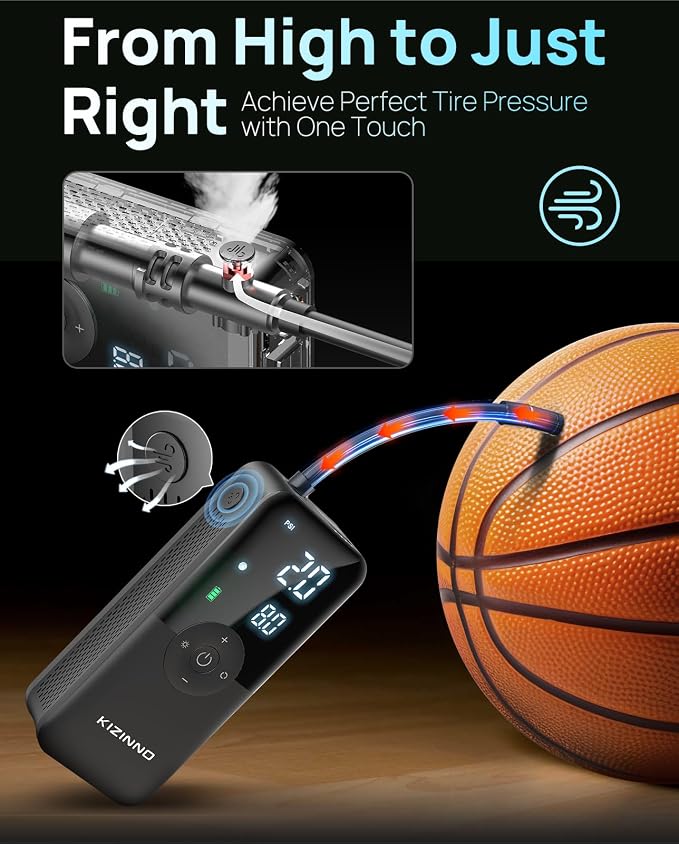 Electric Bike Pump Portable for Bicycle Tires, Compact Motor Air Pump - Image 3
