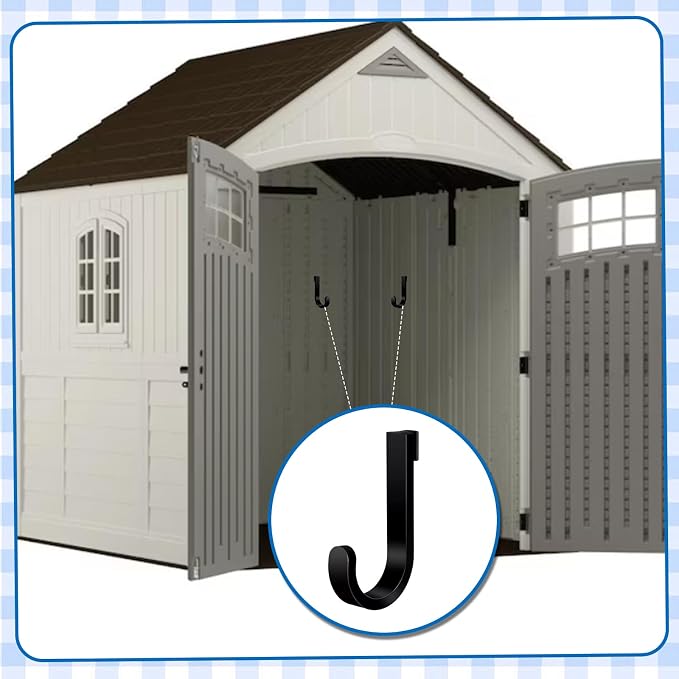 8 Pack Black J Shed Storage Hooks Storage Hooks Compatible - Image 7