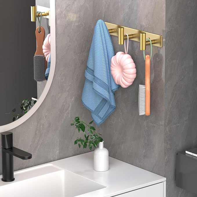 Wall Mounted Coat Rack-3 Hooks, Heavy Duty Stainless Steel Hook Rail - Image 5