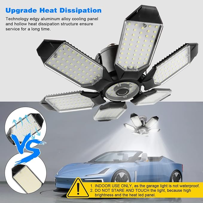 Garage Lights - 2Pack Super Bright 32000LM LED Garage Ceiling Light 6500K LED - Image 4
