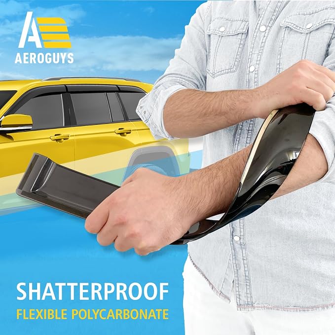 Extra Durable Window Deflectors Tape-On Window Visors Rain Guards Fit - Image 4