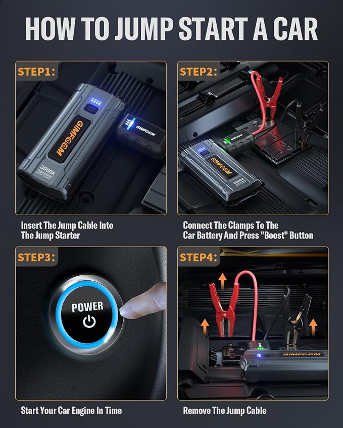 Car Jump Starter, 3000A Jump Starter Battery Pack - Image 5
