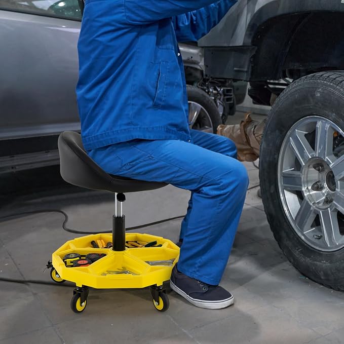 Mechanic Stool, 350 LBS Capacity Rolling Shop Stool - Image 2