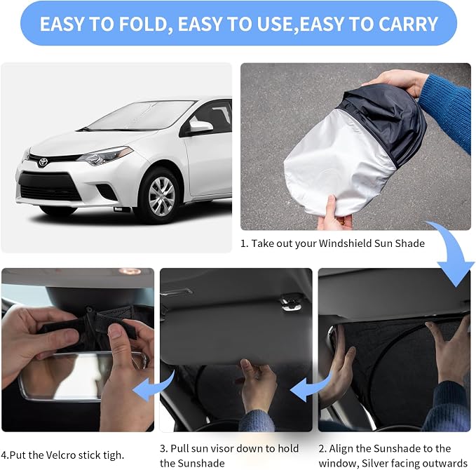 for Toyota Corolla Sun Shade Sunshade Windshield Cover 4-Layers Front Window - Image 6