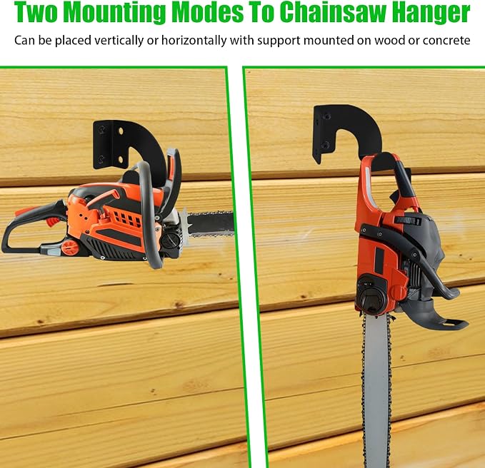 2PCS Chainsaw Hanger, Heavy Duty Chainsaw Wall Mount Holder, Organizer Mounted - Image 3