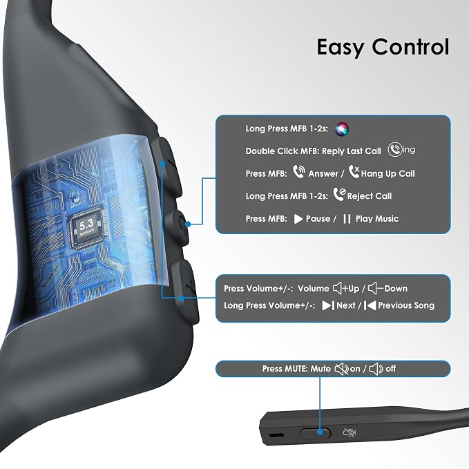 Open Ear Headphones with Mic, Wireless Headset - Image 6