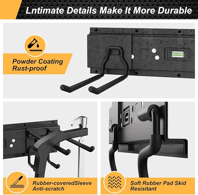 Garage Tool Organizer Wall Mounted, 48 Inches Adjustable Lawn Tool Organizers - Image 4