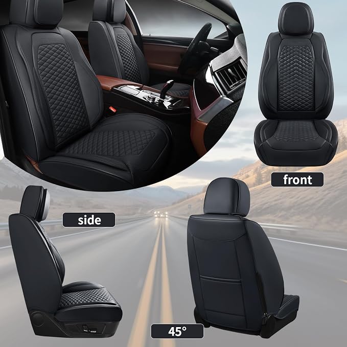 2 Packs Car Seat Covers Leather Car Seat Covers Universal Seat Covers - Image 8